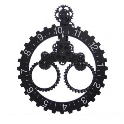 Creative multifunctional metal wall clock Silent decorative clock in retro style with a visible mechanism