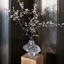 Decorative glass vase, enhancing floral arrangements with sophistication, attractive decorative ornaments