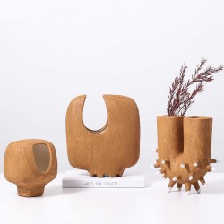 Nordic new and unique frosted ceramic vase, decoration model living room flower vase decoration crafts