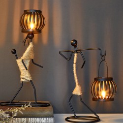 Retro creative western dining table art wrought iron candlestick, handicrafts, Scandinavian decorative ornaments