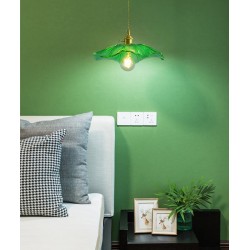 Nordic minimalist stained glass hanging line bedside lamp, post-modern creative bedroom restaurant lamp, small chandelier