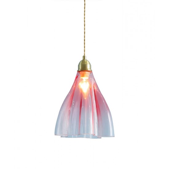 Nordic minimalist stained glass hanging line bedside lamp, post-modern creative bedroom restaurant lamp, small chandelier