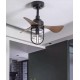 American industrial small ceiling fan lamp, home fan lamp for restaurant living room