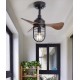 American industrial small ceiling fan lamp, home fan lamp for restaurant living room