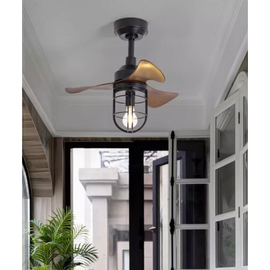 American industrial small ceiling fan lamp, home fan lamp for restaurant living room