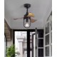 American industrial small ceiling fan lamp, home fan lamp for restaurant living room