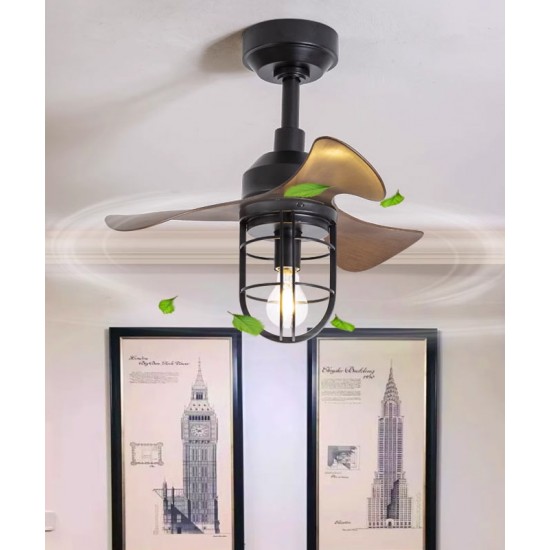 American industrial small ceiling fan lamp, home fan lamp for restaurant living room