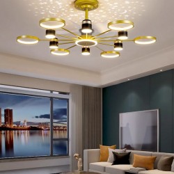 Living room silent fan lamp, modern light lamp, luxury restaurant ceiling fan lamp