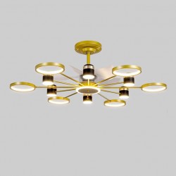 Living room silent fan lamp, modern light lamp, luxury restaurant ceiling fan lamp