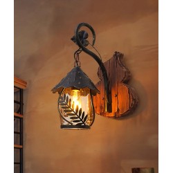 American retro industrial style wooden artwork, solid wood decorative lamp