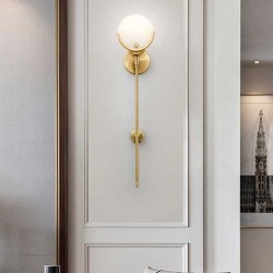 Postmodern, luxury light, wall lamp for living room, copper art model wall lamp