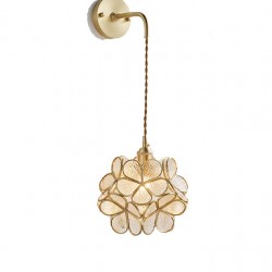 Handmade lamp made entirely of copper glass, petal copper wall lamp, decorative wall lamp for bedroom and corridor