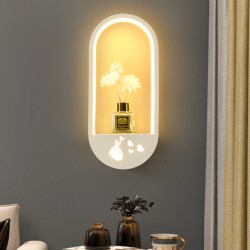 Creative modern simple bedroom bedside balcony aisle iron, PVC material storage table wall lamp lighting 