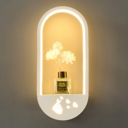 Creative modern simple bedroom bedside balcony aisle iron, PVC material storage table wall lamp lighting 