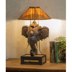 Creative Bamboo Tabletop Wooden Elephant Handmade Southeast Asian Style Lamp bedside lamp antique style