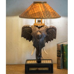 Creative Bamboo Tabletop Wooden Elephant Handmade Southeast Asian Style Lamp bedside lamp antique style