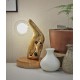 Exquisite handmade solid wood table lamp for bedroom and desktop, handmade solid wood small table, natural style decor, high-value creative holiday gift