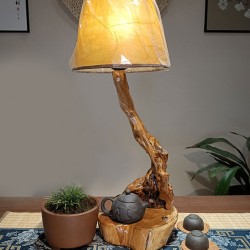 Original handmade floor lamp table lamp for the living room and bedroom made of high quality solid wood, retro bedside lamp