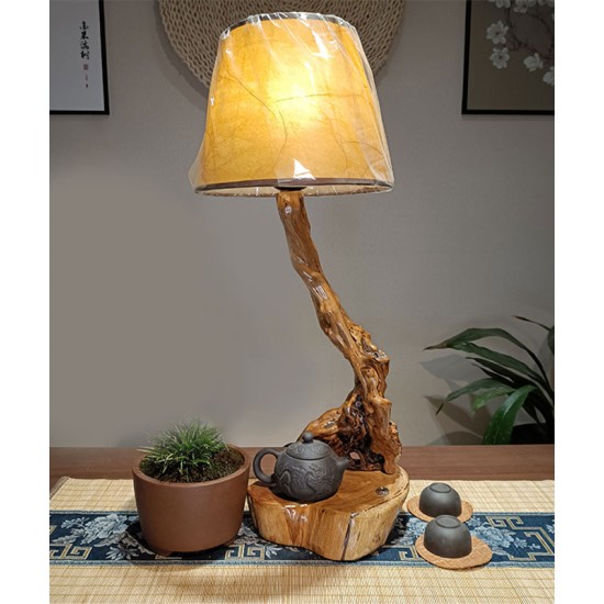 Original handmade floor lamp table lamp for the living room and bedroom made of high quality solid wood, retro bedside lamp