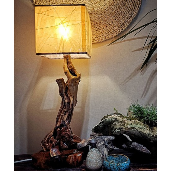 Original handmade floor lamp table lamp for the living room and bedroom made of high quality solid wood, retro bedside lamp