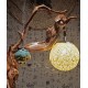 High level decoration handmade wood carved table lamp for bedrooms and living rooms, carving decoration decoration bedroom bedside lamp, natural style table lamp