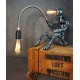 Decorative table lamp in retro style Creative loft-style plumber robot, table lamp, lamp gift, coffee bar decorative industrial lamp, eye protection creative water pipe robot
