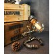 Decorative table lamp in retro style Creative loft-style plumber robot, table lamp, lamp gift, coffee bar decorative industrial lamp, eye protection creative water pipe robot