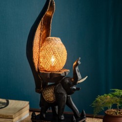 Southeast Asian Thai style elephant shaped lamp handmade product Symbolizing well-being
