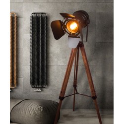American style retro solid wood floor lamp, Living room floor lamp with LED remote control
