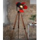 American style retro solid wood floor lamp, Living room floor lamp with LED remote control