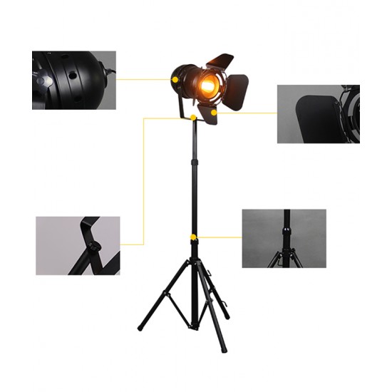 American style retro solid wood floor lamp, Living room floor lamp with LED remote control