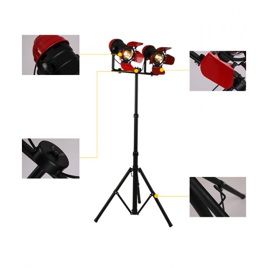 American style retro solid wood floor lamp, Living room floor lamp with LED remote control