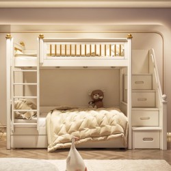 Light luxury children's bunk bed, men's modern minimalist bunk bed, convenient and comfortable bunk bed that does not take up much space