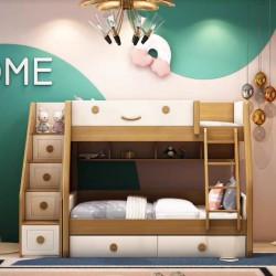 Multifunctional bunk bed made of solid wood, solid wood high and low bed childrens bed and wooden bed