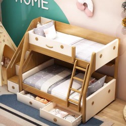 Multifunctional bunk bed made of solid wood, solid wood high and low bed childrens bed and wooden bed