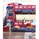 All solid wood bunk bed, two-story children's bed, upper and lower bunk wooden bed, high and low childrens bus bed