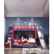 All solid wood bunk bed, two-story children's bed, upper and lower bunk wooden bed, high and low childrens bus bed