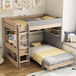 Modern multifunctional simple wood bunk material bed for childrens room