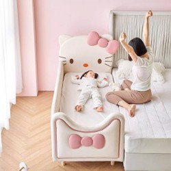 Hello kitty kids bed, single bed, extended small bed with crib, comfort and perfect sleep