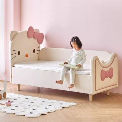 Hello kitty kids bed, single bed, extended small bed with crib, comfort and perfect sleep