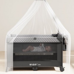 Foldable portable multi-function toddler bed and crib, baby bed newborn splicing big bed, foldable game bed