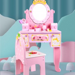 Birthday gift for kids, simulation dressing table, vanity table for girls, wooden toys just right for playhouse