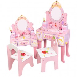 Birthday gift for kids, simulation dressing table, vanity table for girls, wooden toys just right for playhouse