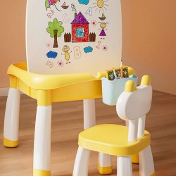 Multifunctional children's building blocks table, children's educational toy learning table
