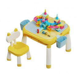 Multifunctional children's building blocks table, children's educational toy learning table