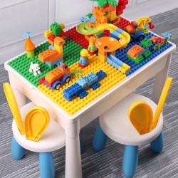 Children's multi-functional toy building block table, large particle assembled educational new toy