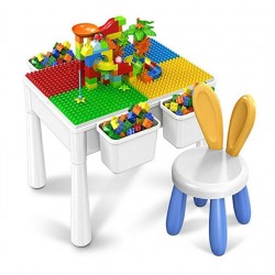 Children's multi-functional toy building block table, large particle assembled educational new toy