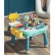 A multi-functional building block table, a large particle building puzzle for kids, is a convenient way to have fun