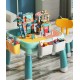 A multi-functional building block table, a large particle building puzzle for kids, is a convenient way to have fun