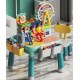 A multi-functional building block table, a large particle building puzzle for kids, is a convenient way to have fun